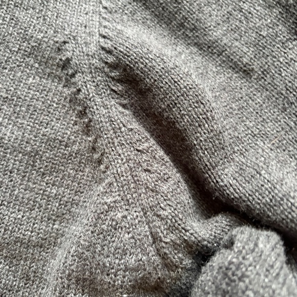 Minga London V-Neck Argyle Jumper Long Sleeve Cotton Sweater Grey | US Sz 12 - Picture 9 of 12